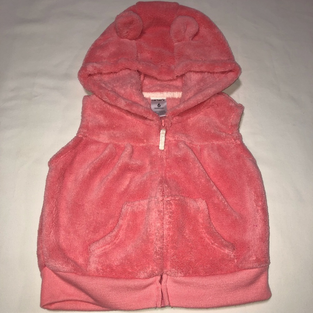 Carter’s Sleeveless Pink Zip Up Sweater 6M